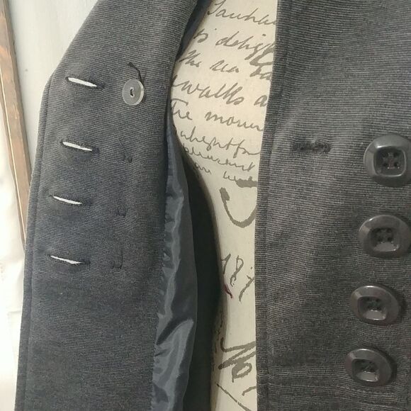 Heart Soul Double Breasted Light Jacket M Dark Grey - Picture 5 of 9